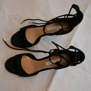 Diane Von Furstenberg Sandal Heels, black suede